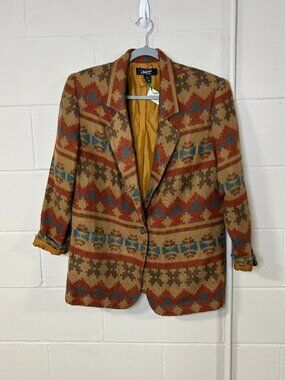 Vintage Blazer Womens Small One Button Soft Southwestern Aztec Boho Options
